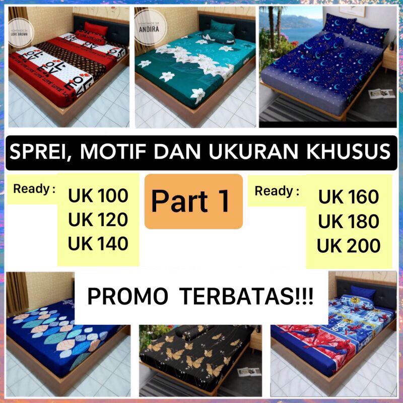 SPREI HOMEMADE KHUSUS HARGA PROMO    MOTIF KARAKTER GAMBAR DORAEMON KEROPI SPONGEBOB KUPU DINO BULAN