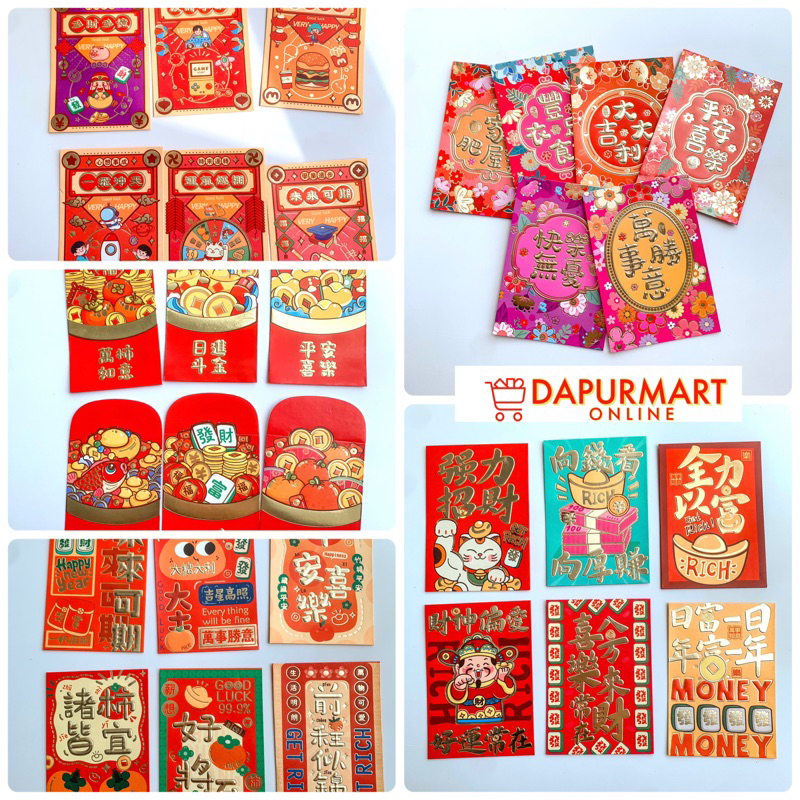

[Real pic] Premium import Angpau angpao cny imlek premium isi 6 pcs
