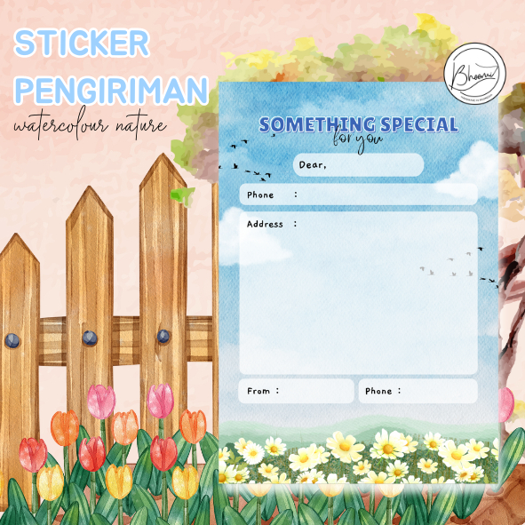 

STICKER PENGIRIMAN WATERCOLOUR NATURE (1 SET ISI 12 PCS) - STICKER LABEL - SHIPPING PENGIRIMAN