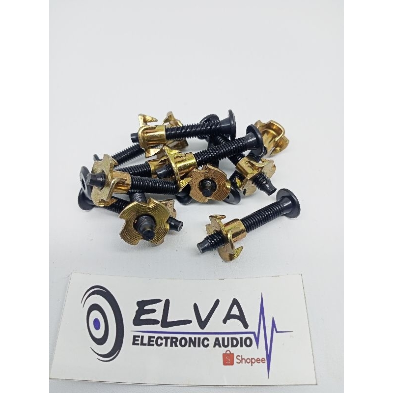 Baut cakar/ baut speaker panjang 4cm + mur
