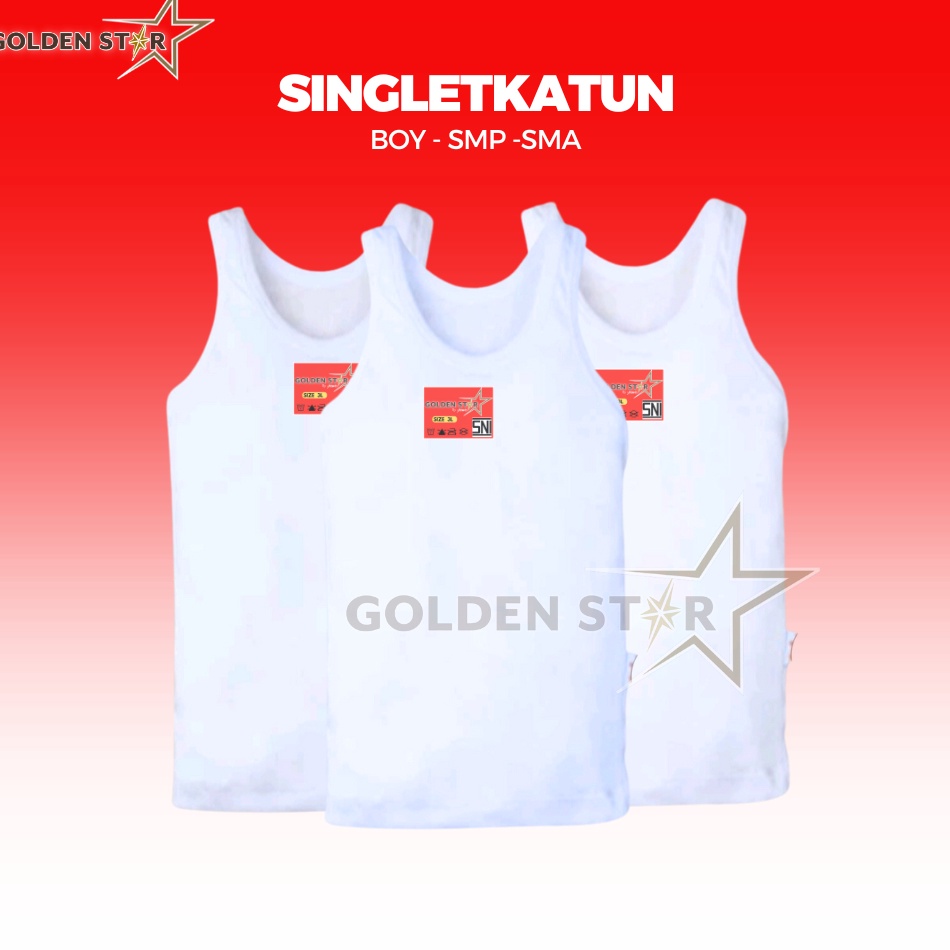 Rekomendasi Trx8p3Od 1 Lusin Singlet Kaos Dalam Anak umur   Anak ABG Golden Star Putih  Singlet Kaos