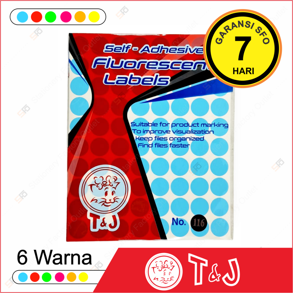 

Label Warna Fluorescent T&J 116 - Dot 19mm