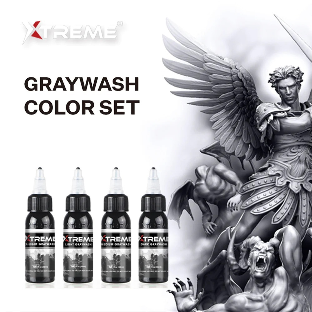 Xtreme Tinta Tato, Xtreme GRAYWASH SET TATTOO 1oz 30ml (4 pcs)