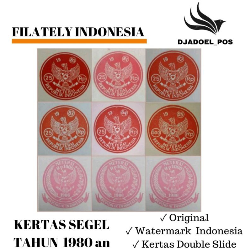 

KERTAS SEGEL TAHUN 1980 1981 1982 1983 1984 1985 1986 1989 (PROMO BUY 4 GET 1) Double Asli