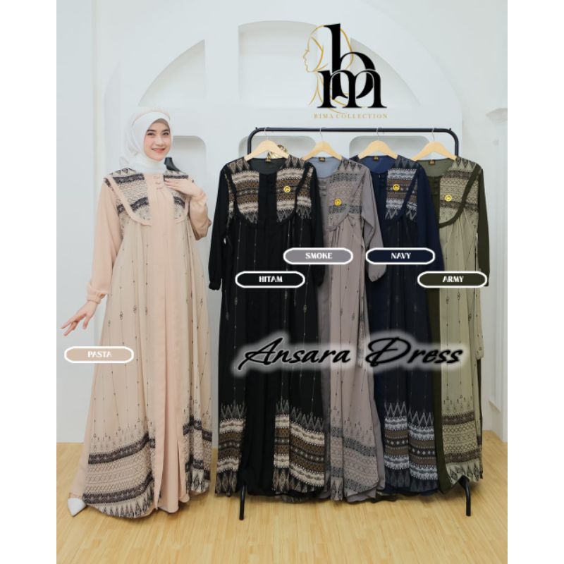 Gamis Ansara Dress / Gamis Ansara Maxy / Gamis Ceruty Premium / Gamis Terlaris Kekinian
