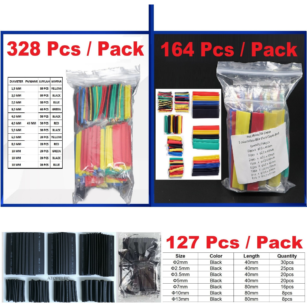 selongsong Bakar Isolasi  kabel isolasi bakar selongsong kabel Heat shrink Set