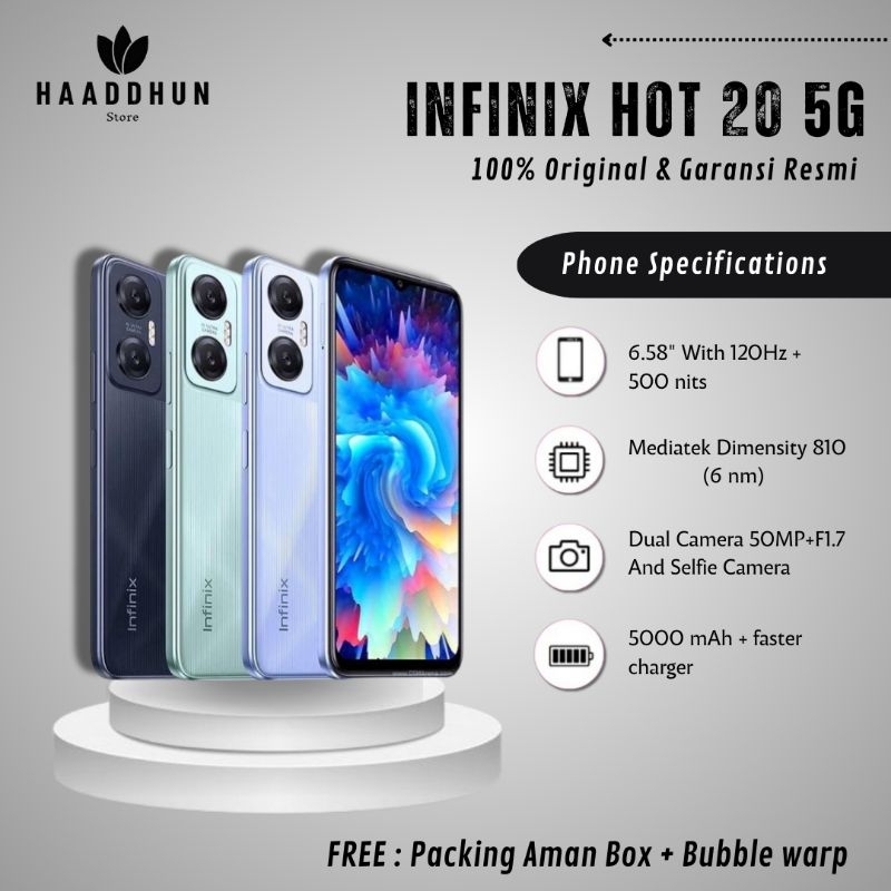 Infinix Hot 20 5G 4/128gb new resmi
