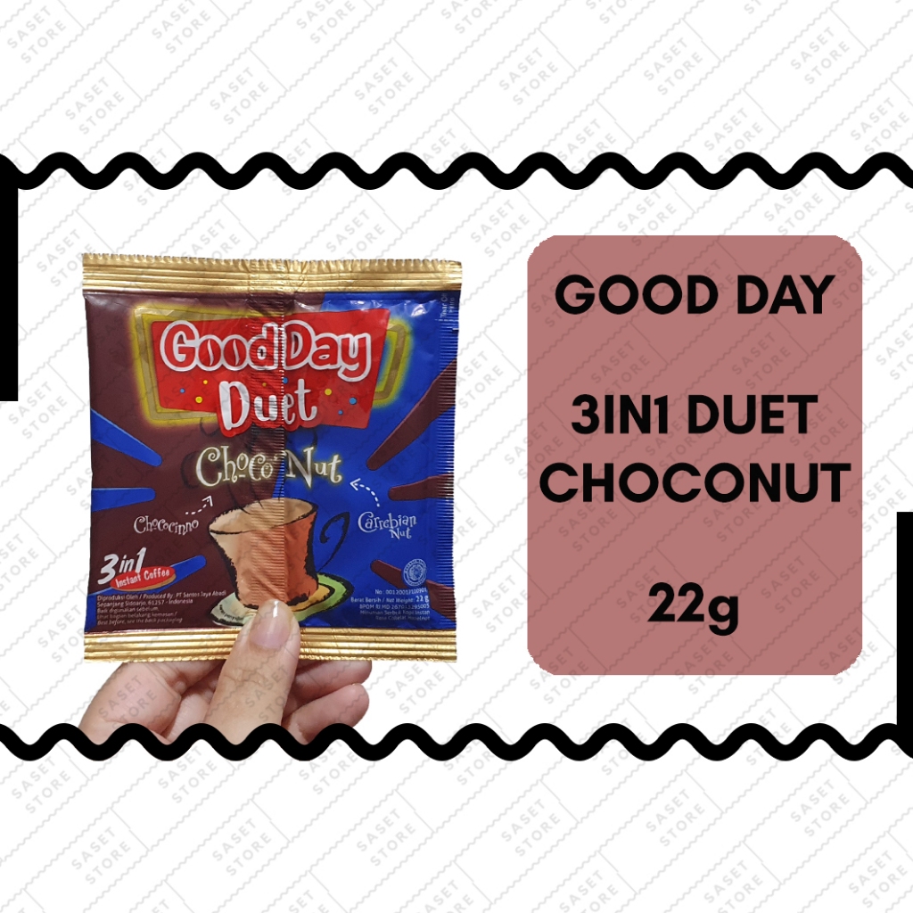 

Good Day Duet Choco Nut 22g Sachet Kopi Instan Serbuk 3in1 Cokelat Hazelnut