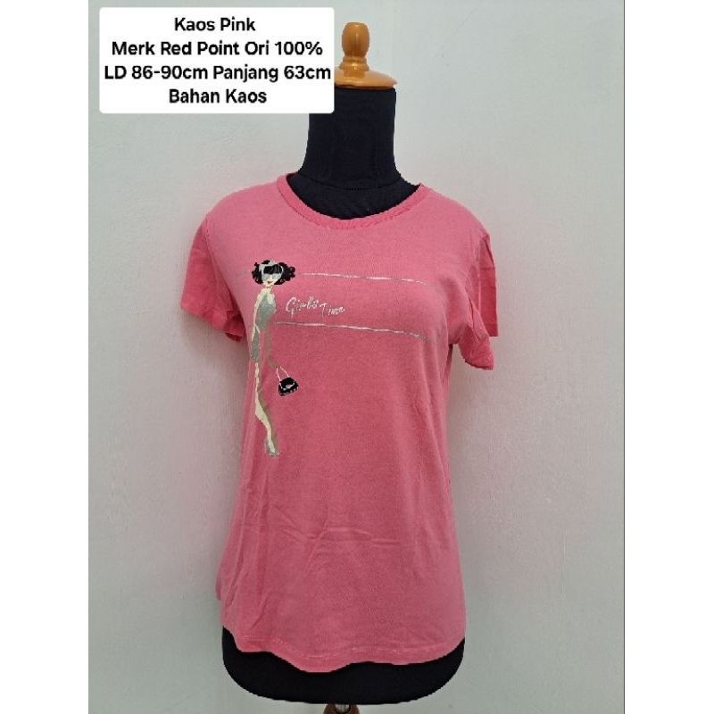 Kaos Pink Merk Red Point Ori 100%