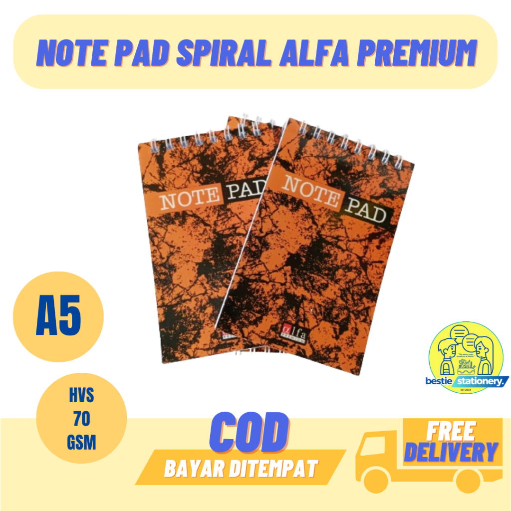 

NOTEPAD SPIRAL ALFA PREMIUM 404 NOTEBOOK / BLOCKNOTE / BUKU CATATAN / BUKU DIARY MINI