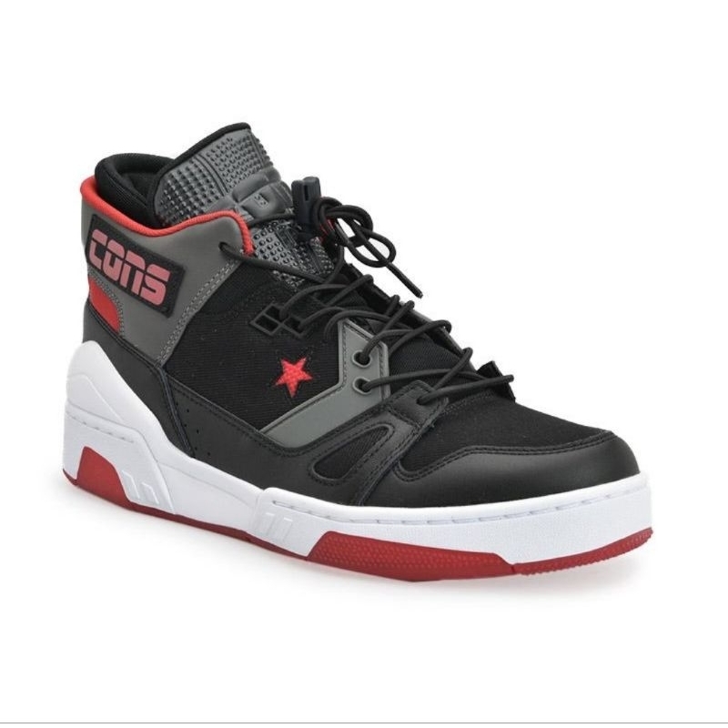 Converse Erx 260 Sepatu Sneaker Pria - Black Enamel Red Carbon Grey