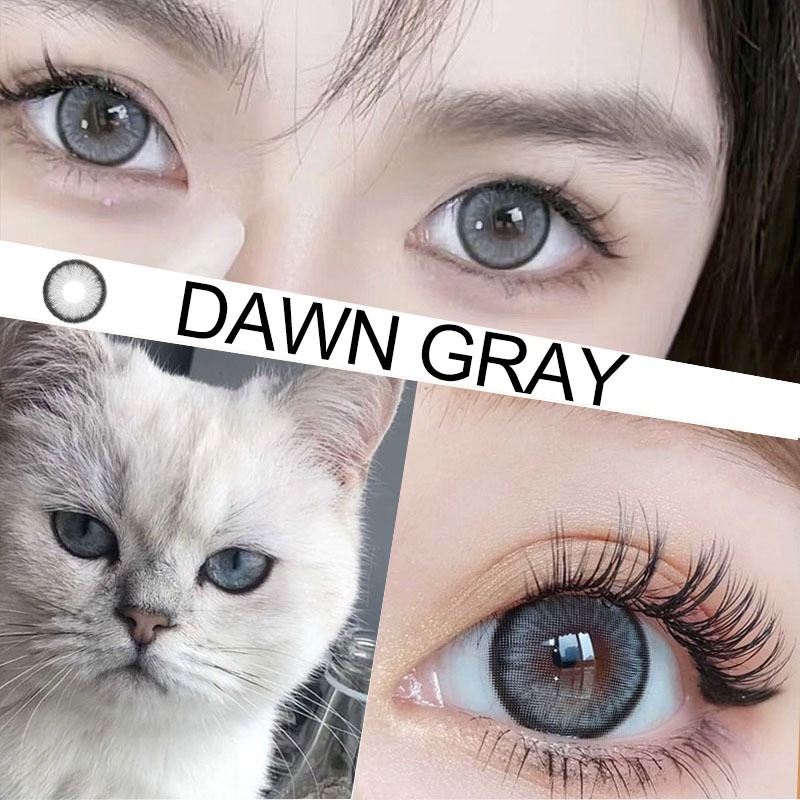 Softlens MYSTIC EYES - DAWN SERIES normal s/d -6.00 grey brown blue dia 14.5mm mata kucing