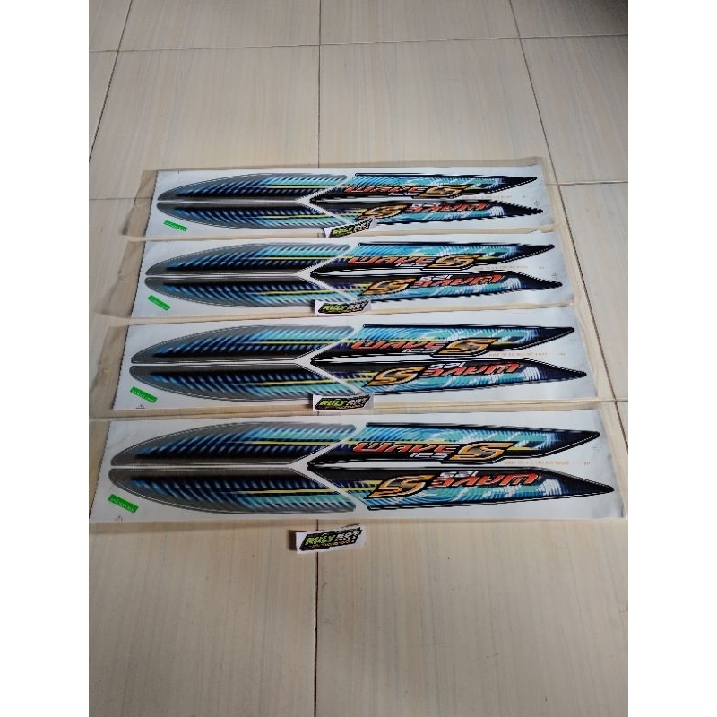 striping wave 125s Supra x 125 silver hitam