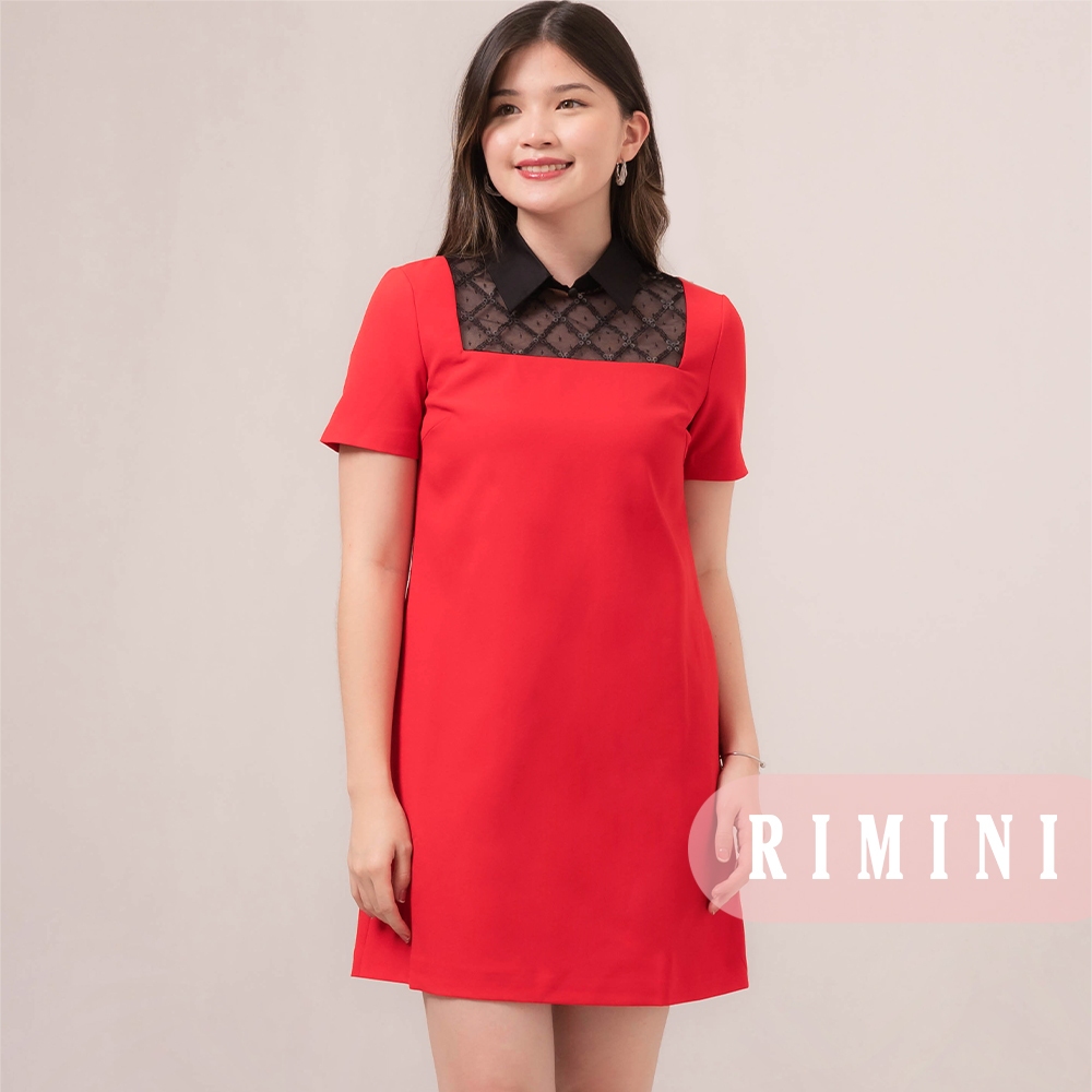RIMINI - Dress Perempuan Pesta Lengan Pendek Lace Two Tone xs-xl - Rianna Dress - 85903