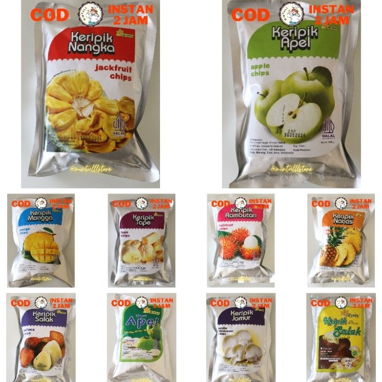 

Harga Murah ANEKA CAMILAN KERIPIK BUAH SAYUR NANGKA APEL NANAS RAMBUTAN MANGGA RAMBUTAN TAPE JAMUR FRUITS CHIPS BROKOLI WORTEL CABE BAWANG BOMBAY LEVINA SNACK ENAK MURAH 1 GRAM P62