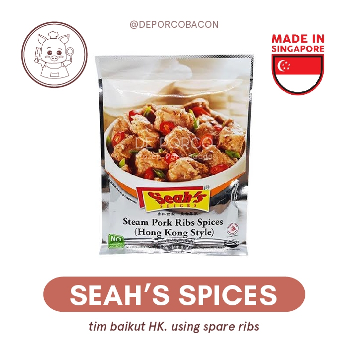 

DEPORCO Seah's Spices Singapore Pork Ribs Spices Hong Kong Style Bumbu Tim Baikut HK Siap Masak Bumbu Jadi (32gr)