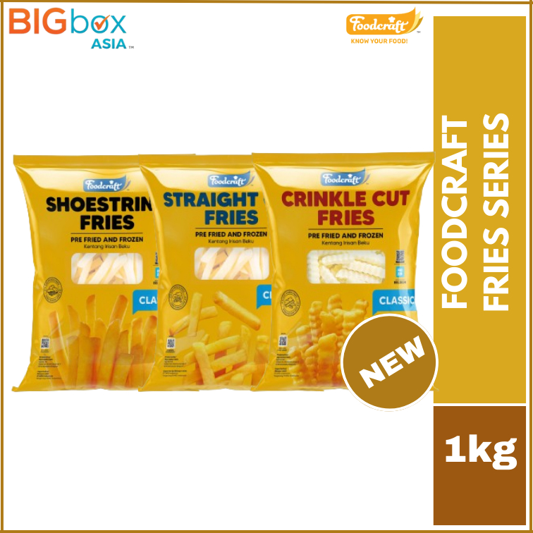 

Foodcraft French Fries Shoestring Straight Crinkle Cut Series Kentang Goreng Beku Ragam Varian Regular Lurus Keriting Renyah Bertekstur 1kg