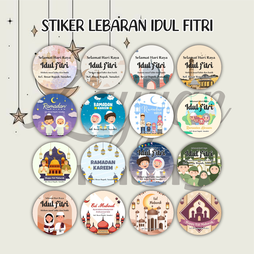 

Sticker Selamat Hari Raya Idul Fitri dan Haji Umroh Cocok Untuk Ditempel di Kado Toples Kue