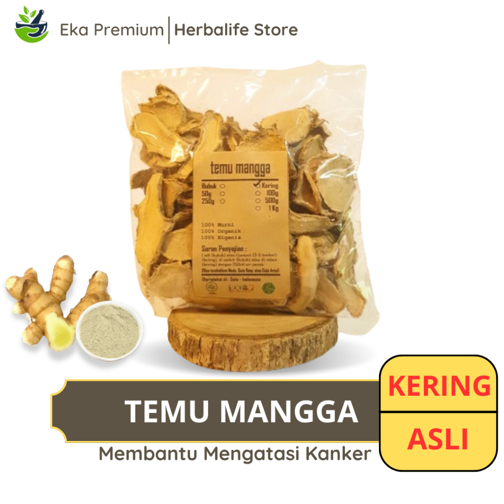 

TEMU MANGGA KERING Ramuan Rempah Herbal Asli Jamu Minuman Alami Murni Tradisional Rimpang Curcuma Amada