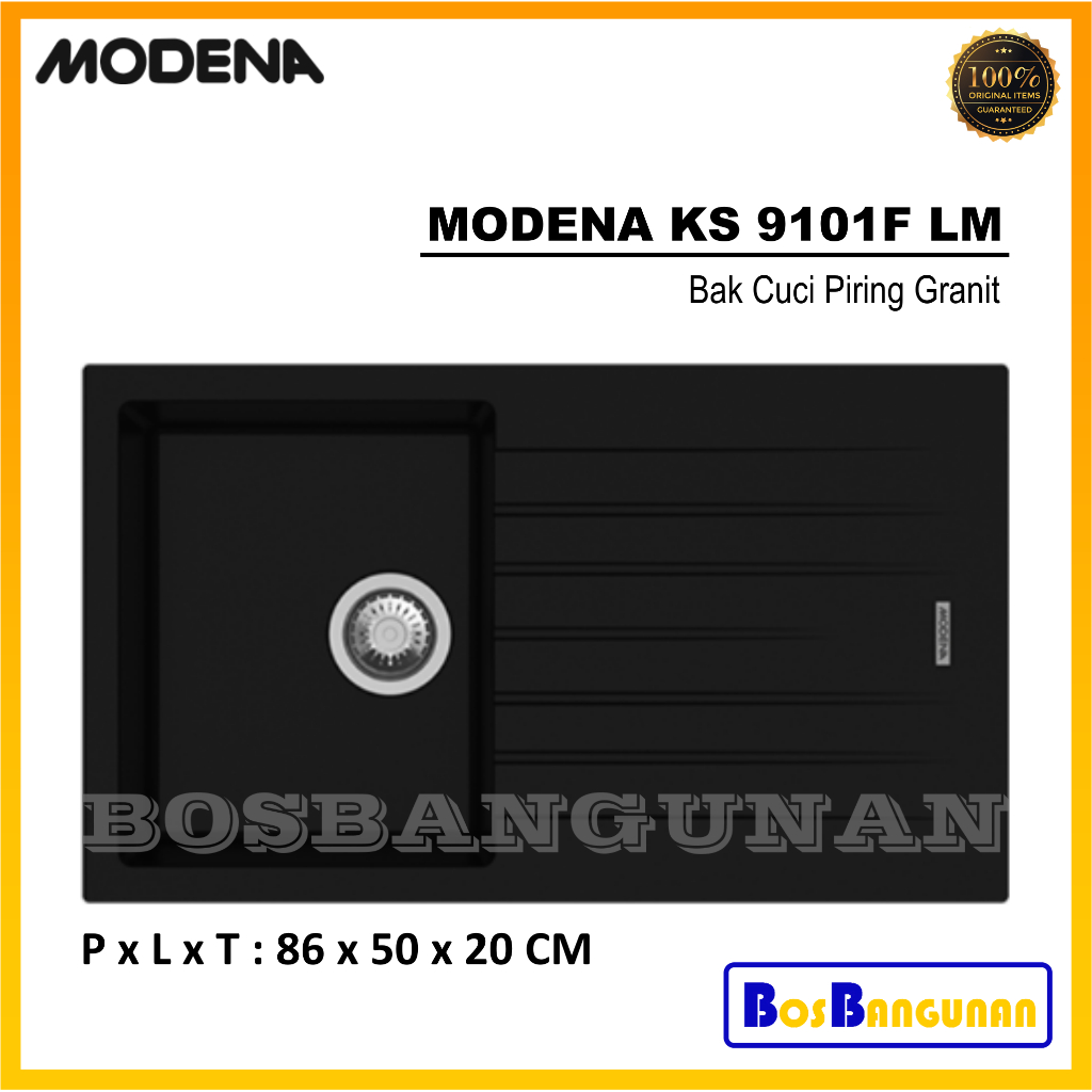 Bak Cuci Piring MODENA KS 9101F LM / Sink Granite Quartz KS9101 FLM