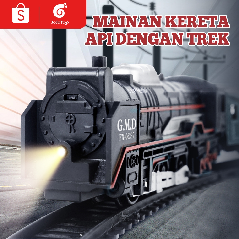 JOJOTOY Mainan Anak Kereta Api Rel Panjang Kereta Api Rail King Kereta Api Mainan Kereta Api Mainan