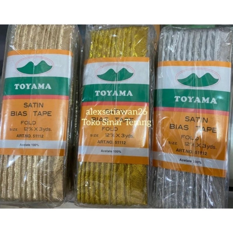 Bisban satin isi emas perak Toyama per lusin