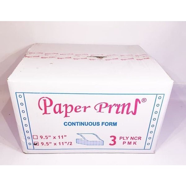 

PAPER PRYNS 9 1/2" X 11'' 3 PLY BAGI 2 CONTINOUS FORM KOMPUTER ( DUS )