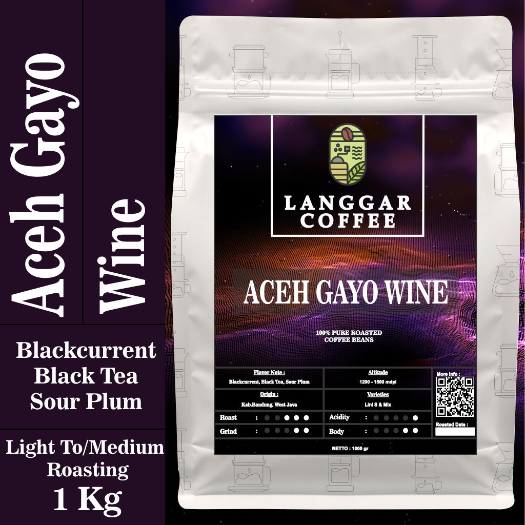 

Biji Kopi Aceh Gayo Arabika Wine 1 kg Proses WIne Roasting Biji Kopi 1 Kg