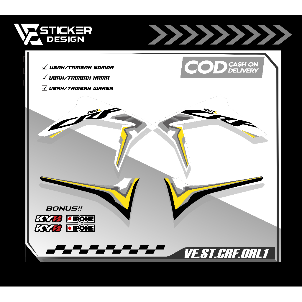 Sticker Striping Crf 150L ORI - Stiker CRF 2022 Setiker CRF 150L Variasi Hologram (VE 01) 01