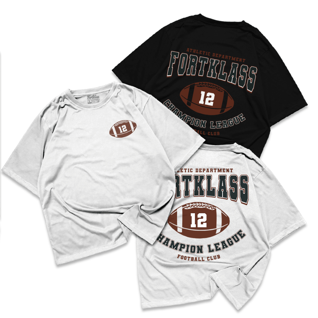 FortKlass Kaos Oversize FOOTBALL T-Shirt Cowok Premium Kaos Pria Lengan Pendek Jumbo