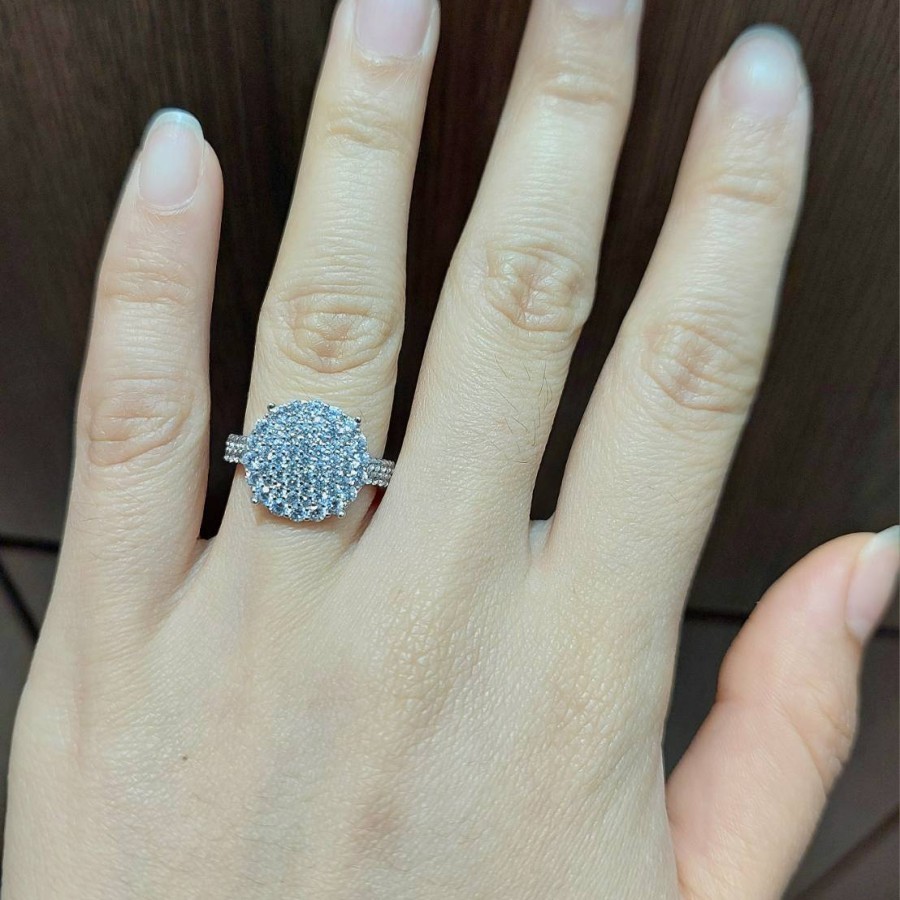 Cincin Emas Putih Wanita Fashion 750 17k 2.97 Gram Size 11 (CH154)