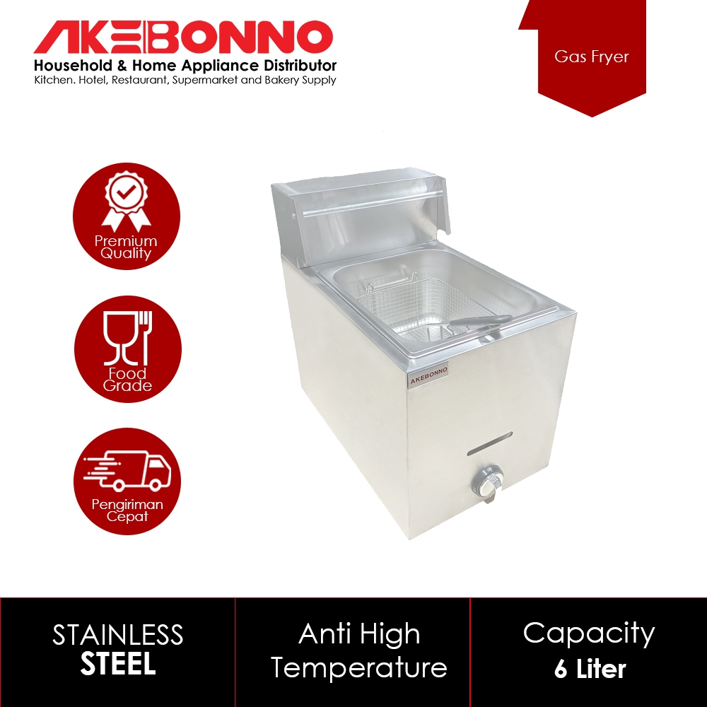 AKEBONNO GAS FRYER SINGLE SERIES / WAJAN KOMPOR GAS / MESIN PENGGORENGAN GAS