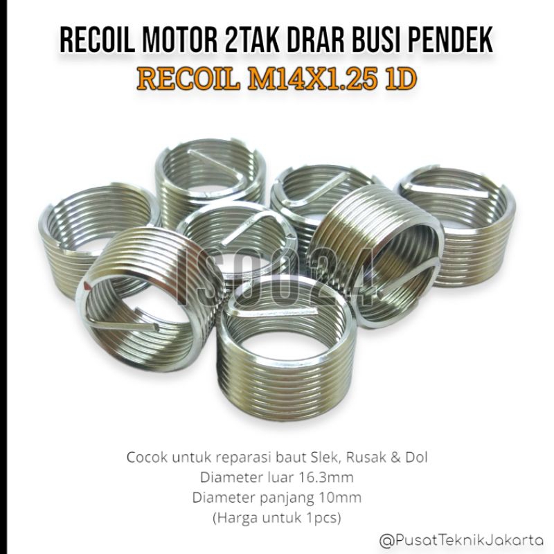 1pcs Recoil m14x1.25 1D recoil busi motor 2tak drat busi pendek