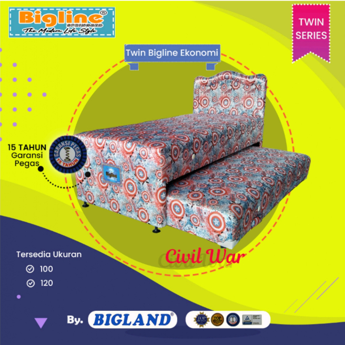 SPRINGBED 2 IN 1 BIGLINE EKONOMI STANDAR TWIN SERIES BIGLAND