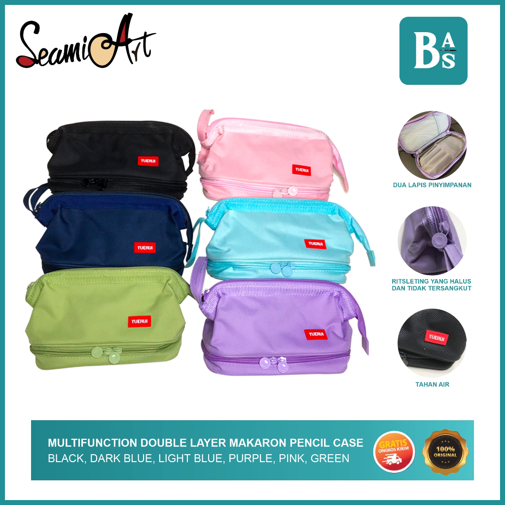 

Double Layer Macaros Cute Pencil Case Large Capacity