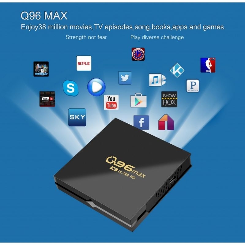 ANDROID TV BOX Q96MAX 8/128GB TERBARU OS : ANDROID PREMIUM
