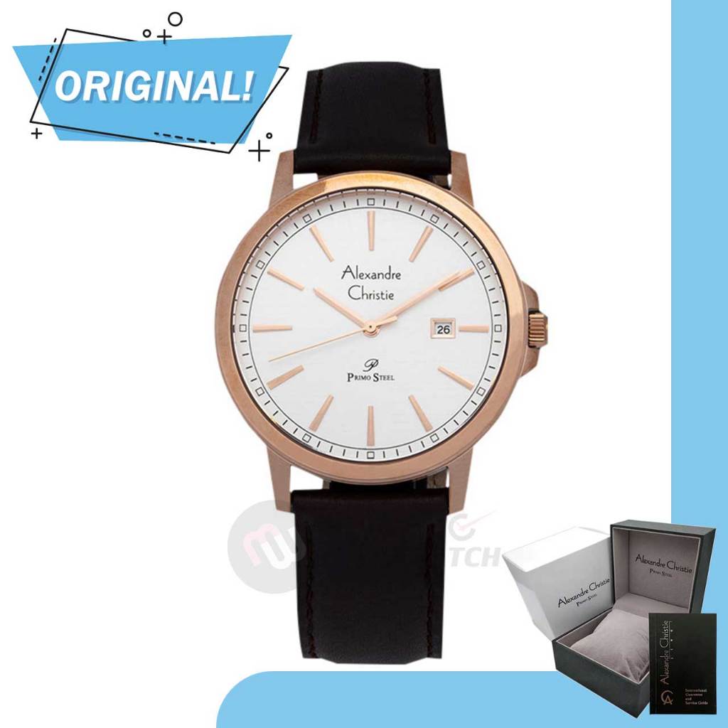 Jam Tangan Pria Analog Alexandre Christie 1014MD AC1014 AC 1014 MD 1014 MDLRGSL Original Garansi Res