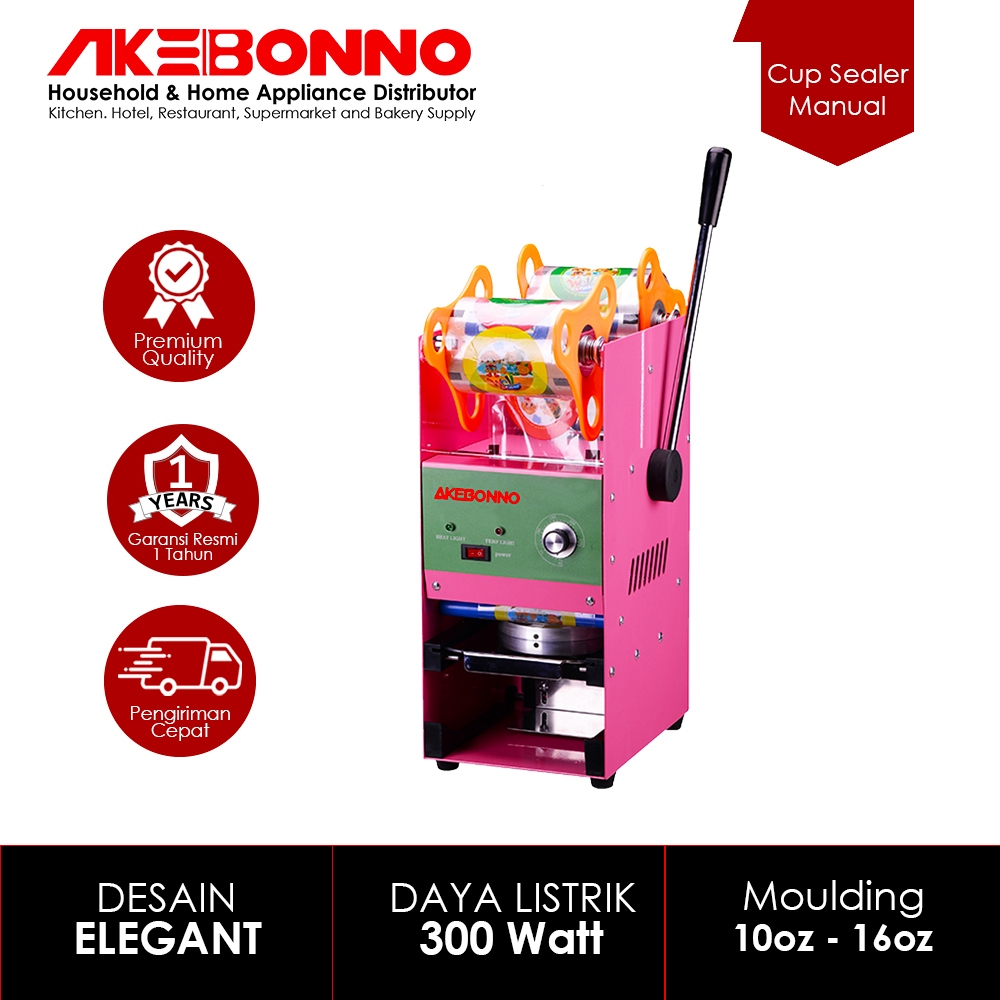 AKEBONNO - Machine Sealer Cup Manual/Mesin Sealer/Press Cup Cafe/Resto Kecil 10-16 Oz Manual Bergara