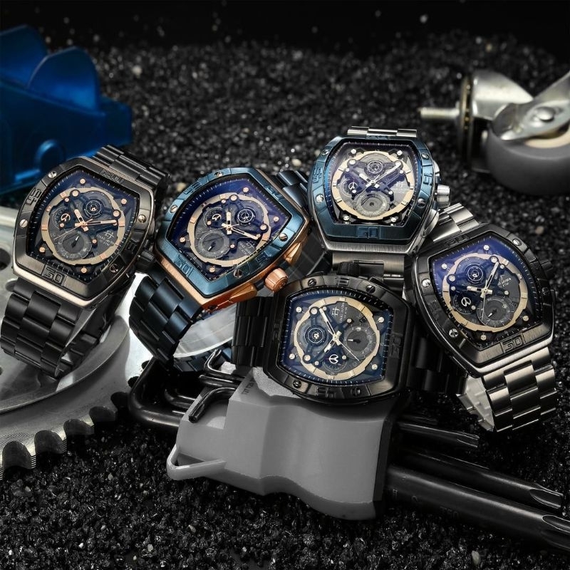 BIG PROMO  JAM TANGAN PRIA EVANS JAYDEN 9549 MODEL RANTAI CHRONO AKTIF