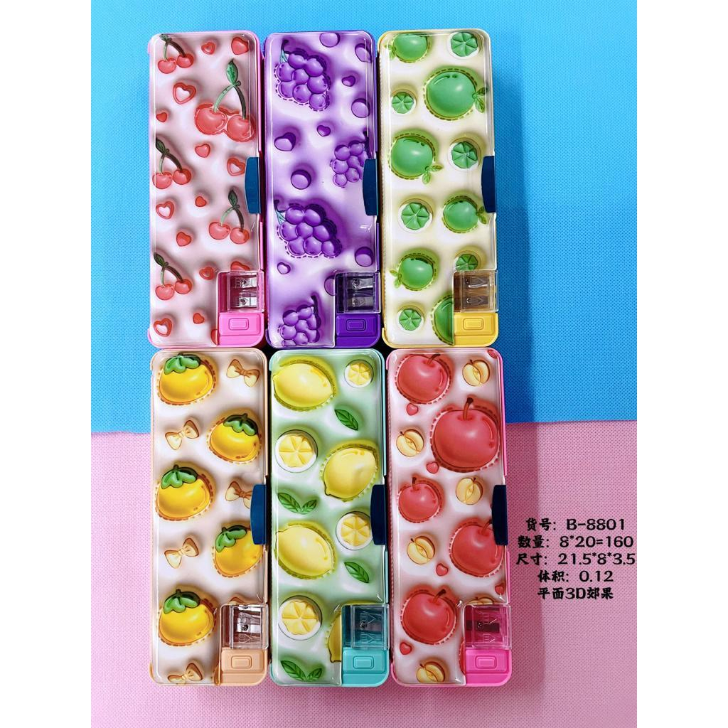 

(B-8801) Kotak Pensil Magnet 2 Sisi Motif Buah, Pencil Case, TEmpat Alat Tulis, Tepak