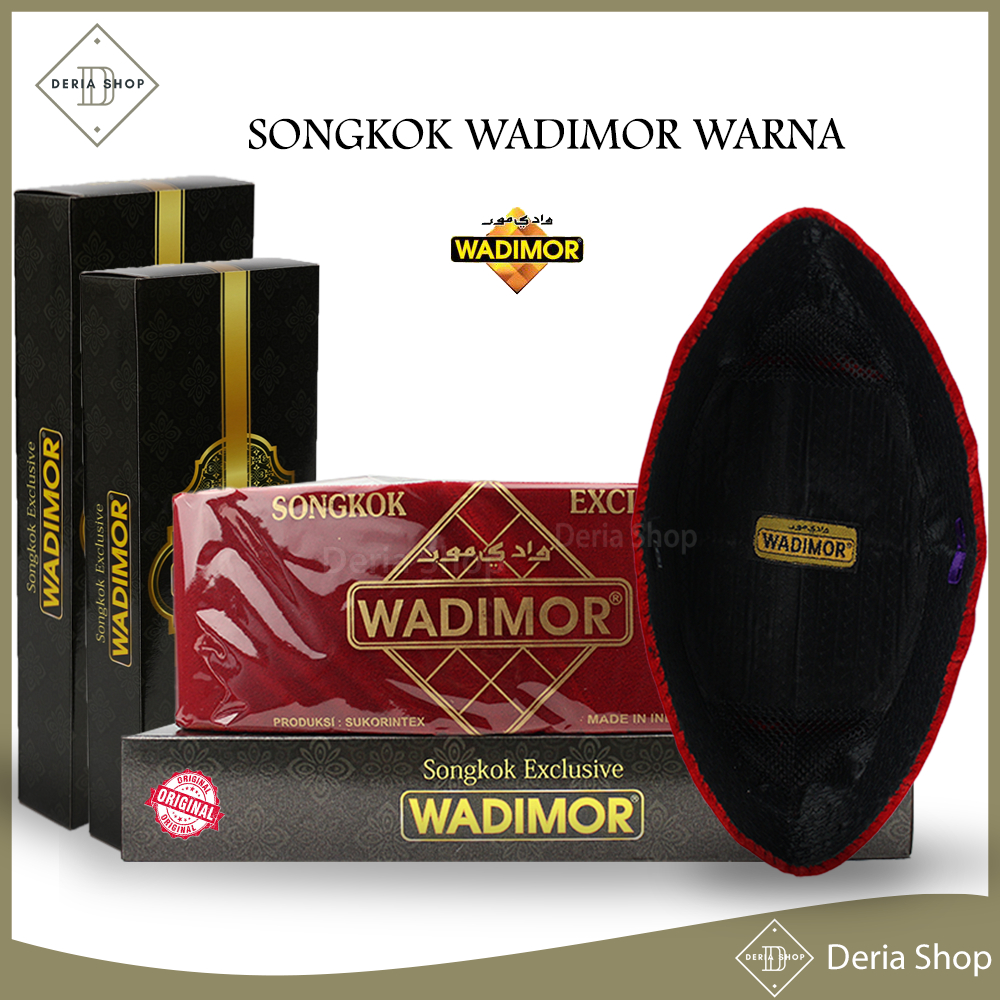 Peci Songkok WADIMOR AC, Non & Full AC ORIGINAL Tinggi 7 8 9 10 Cm Kopiyah Warna Hitam, Maroon, Mera