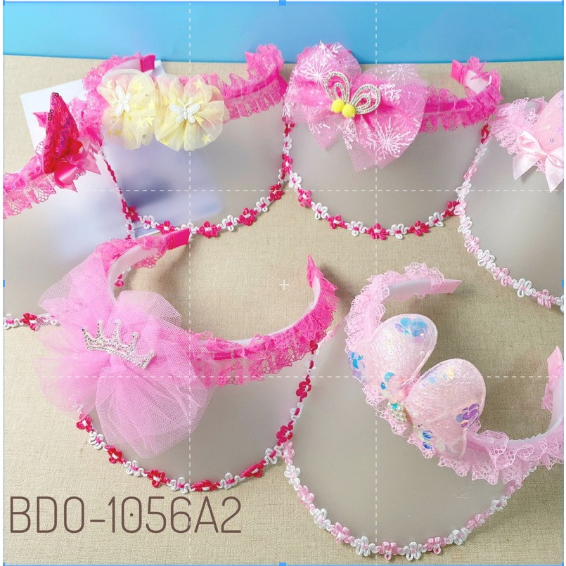 BANDO TOPI HIASAN BUNGA MAHKOTA PITA RENDA