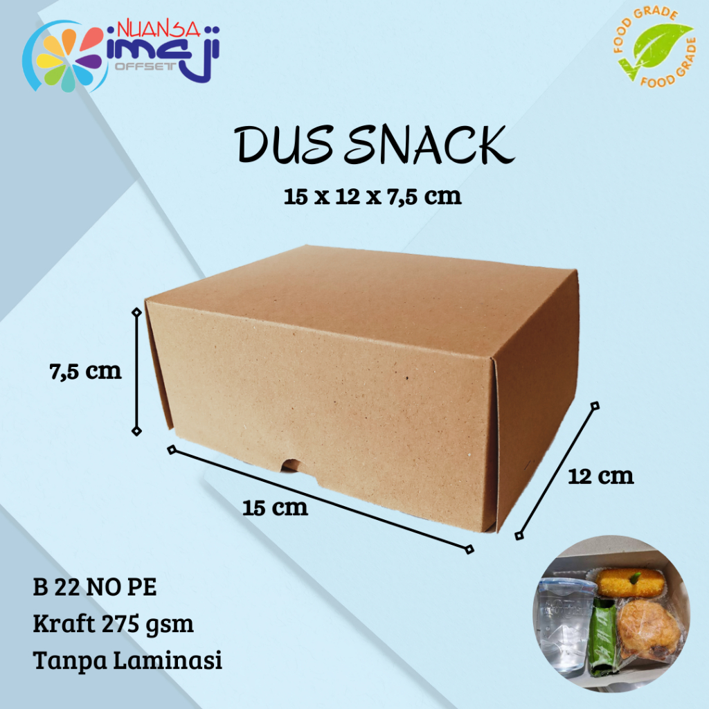 

Dus Snack B 22 Uk. 15x12x7,5 cm, Tanpa Laminasi