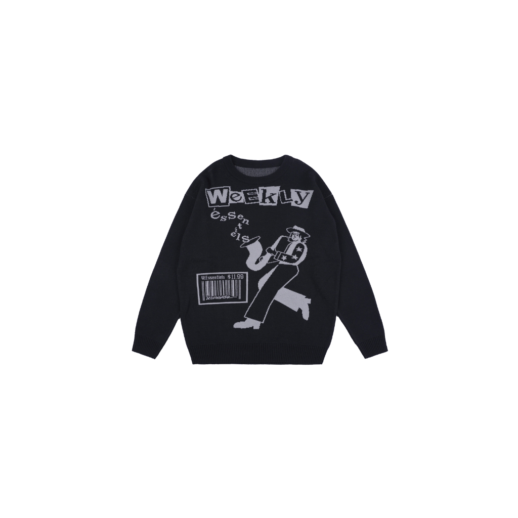 W.Essentiéls x Kevinswork “Weekly Essentiels” Oversized Knitwear Sweater Black