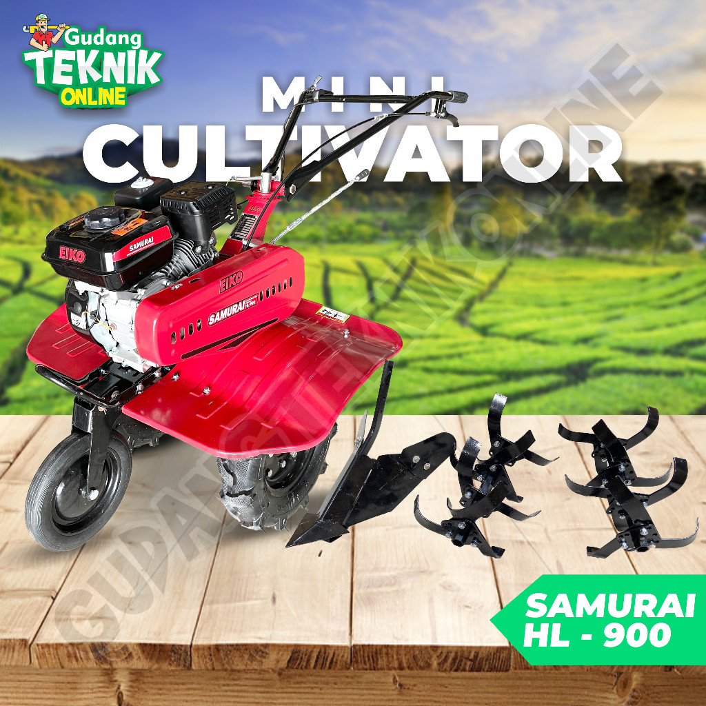 Mesin Traktor Mini Cultivator SAMURAI HL900 Vbelt / Mesin Bajak Pembajak Sawah Tanah Basah Kering - Tiller Cultivator  HL 900 SAMURAI