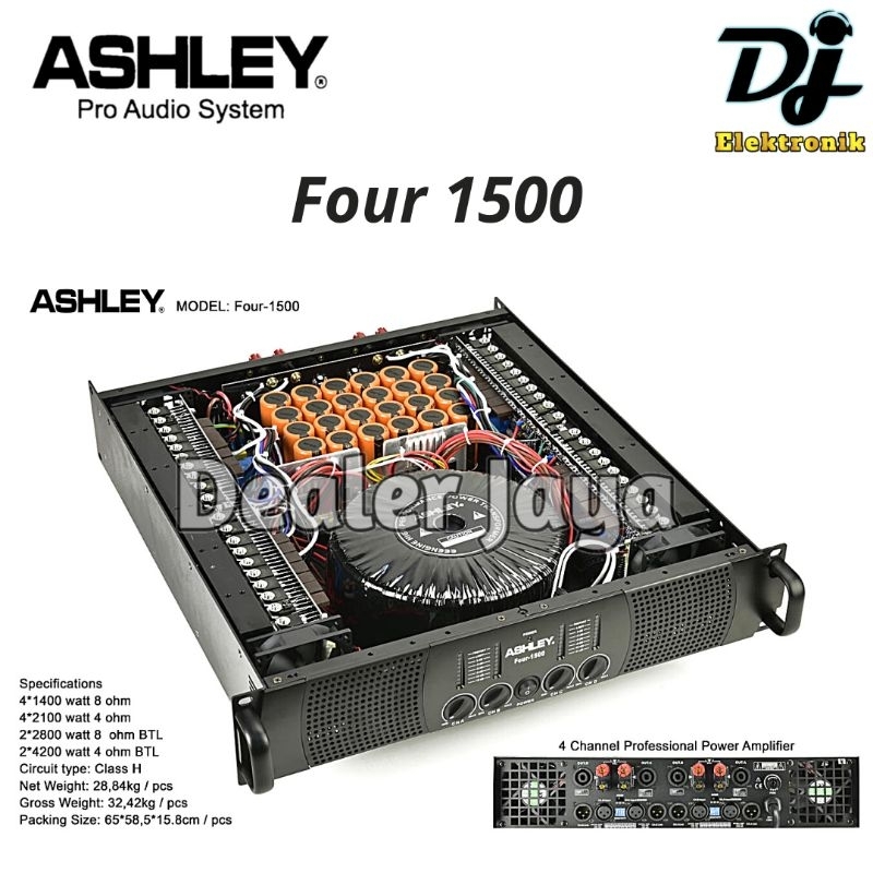 Power Amplifier Ashley FOUR 1500 / FOUR1500 - 4 channel
