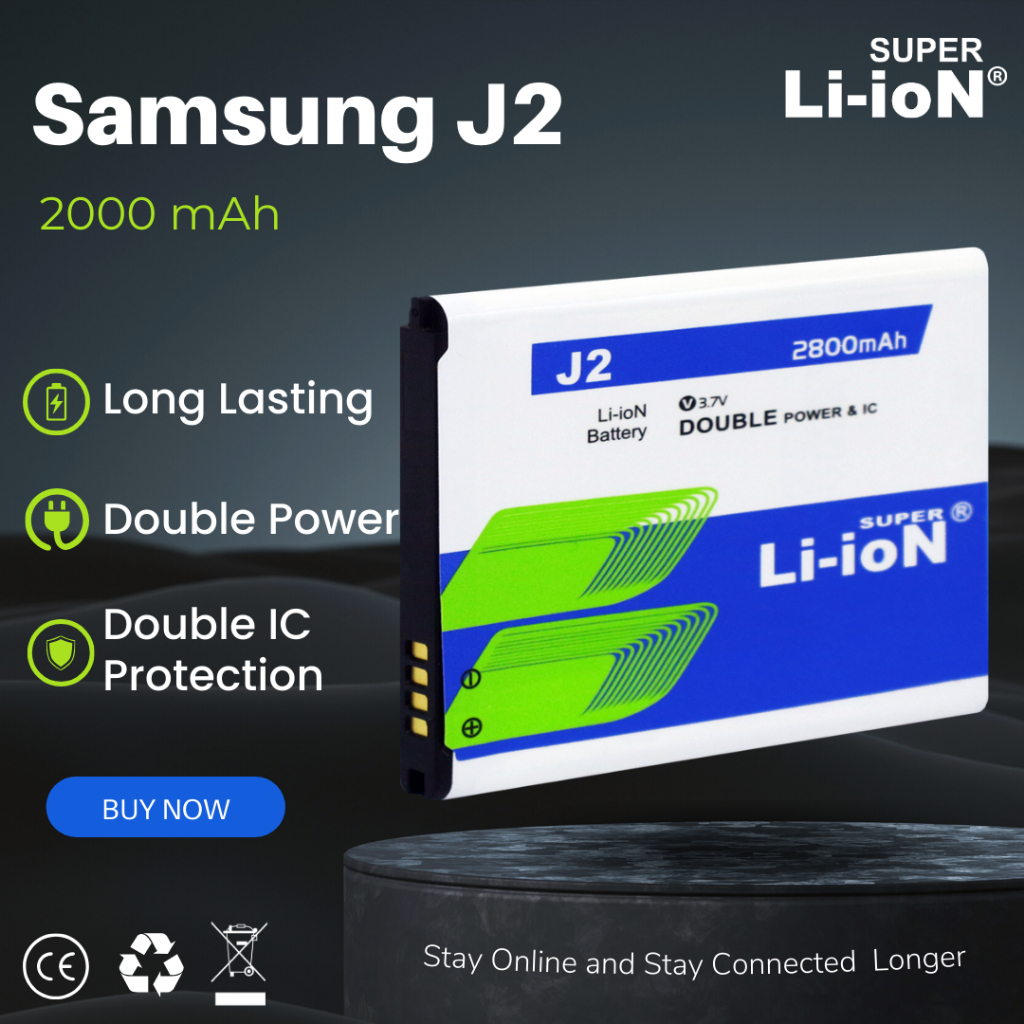 Super Li-ioN Baterai Samsung J2 J200H Double Power, Long Lasting