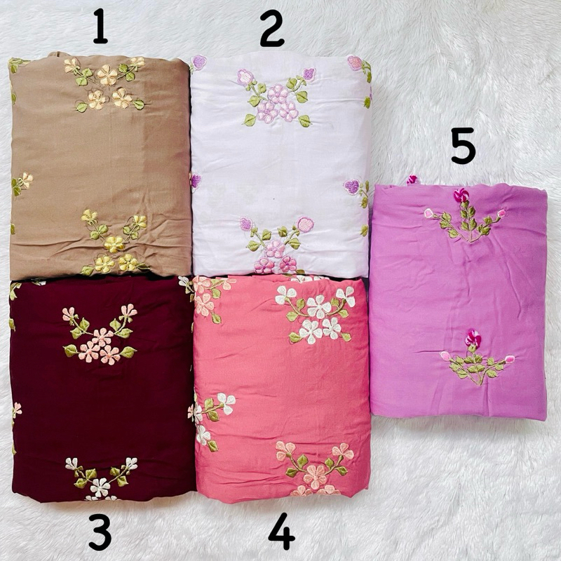 MUKENA BORDIR melati tabur TERUSAN  LAJURAN DEWASA RAYON