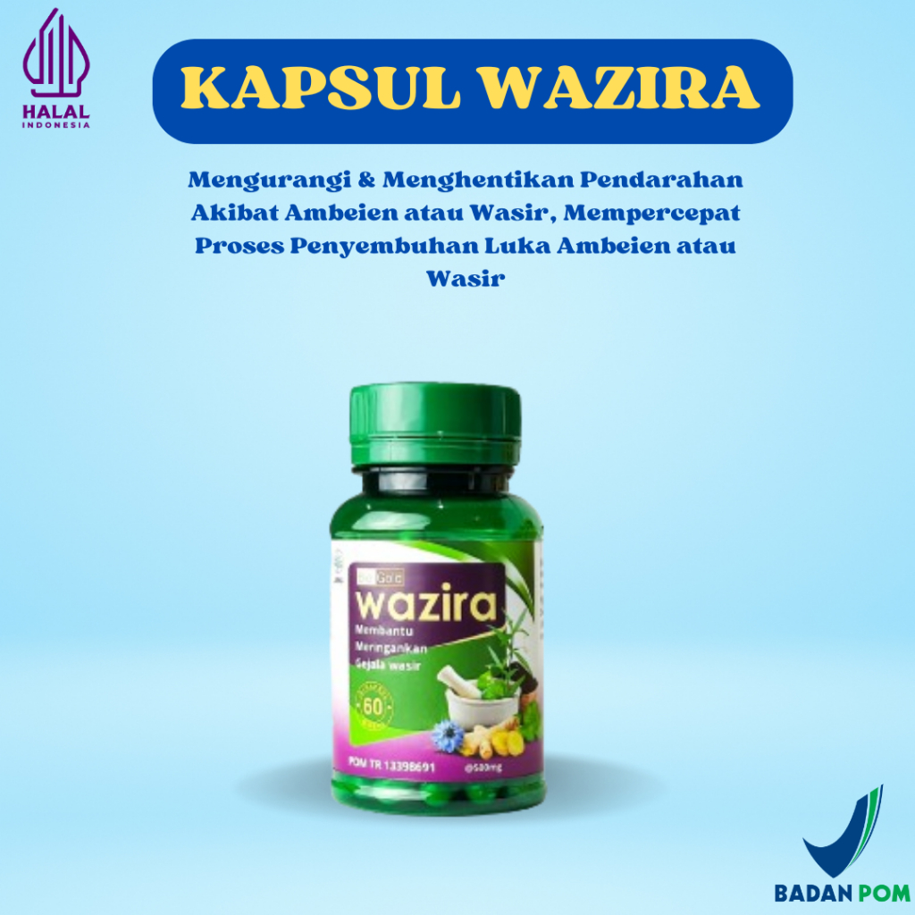 Wazira Original Kapsul Obat Herbal Wasir Ambeien Sembelit Membantu Melancarkan Pencernaan I Obat Was