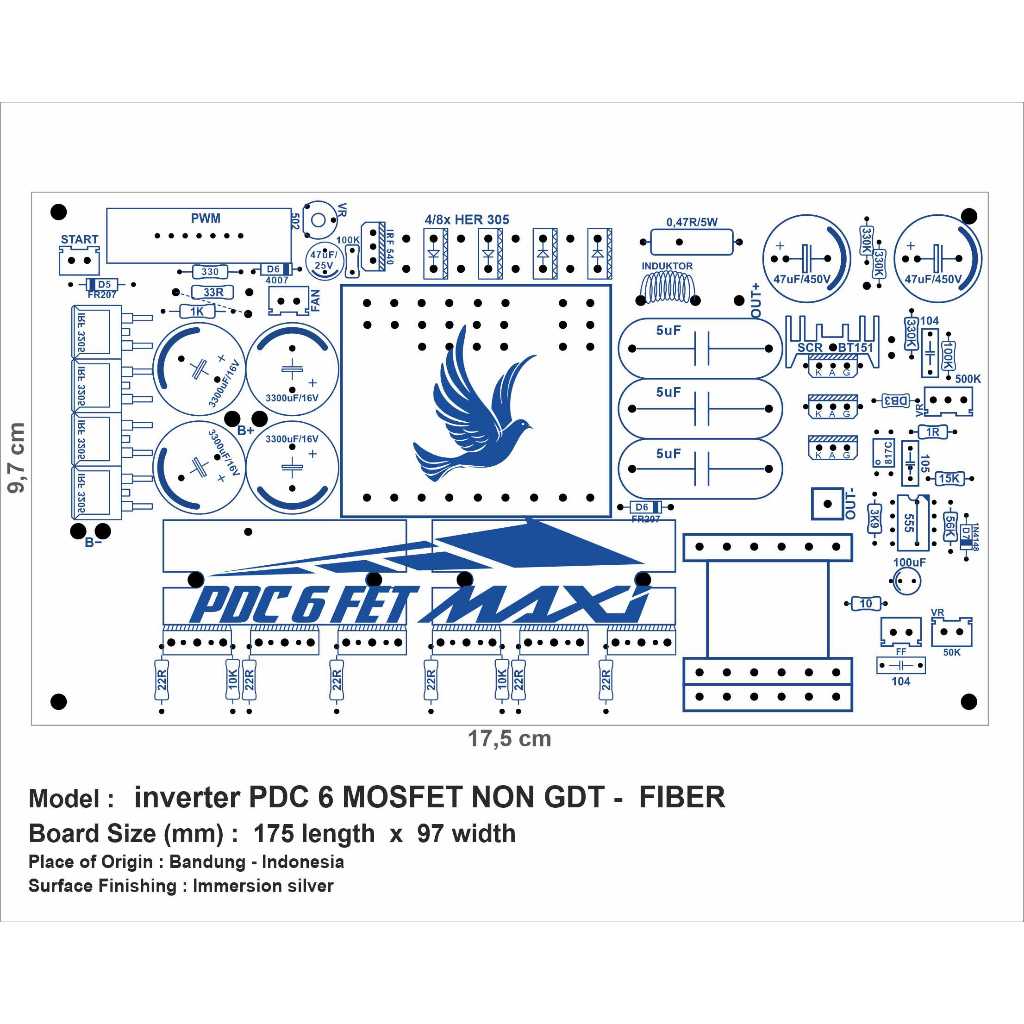 Pcb inv-pdc 6 Mosfet Maxi
